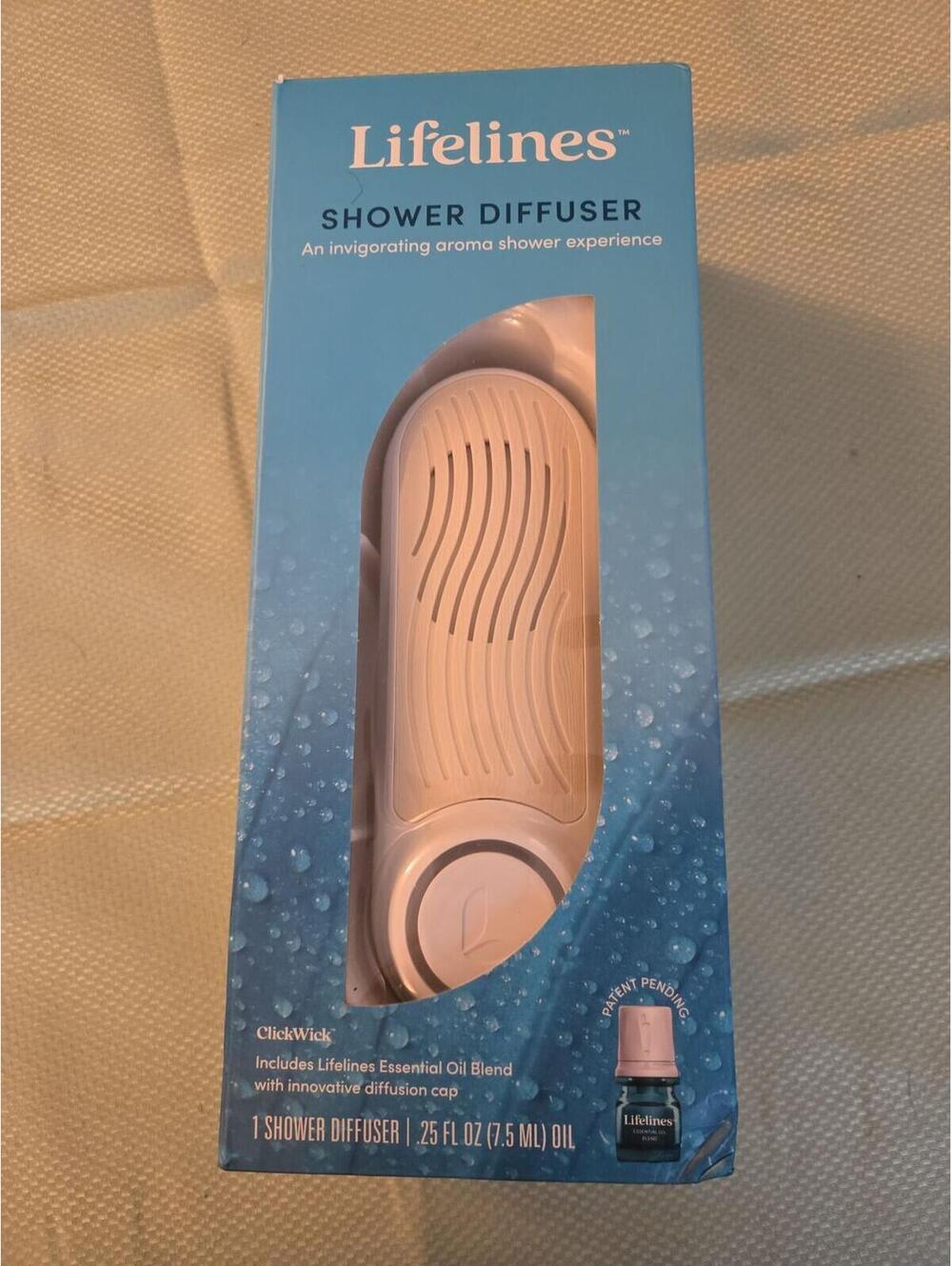 Lifelines Shower Diffuser with ClickWick Essential Oil Blend